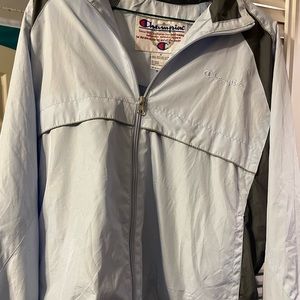 Light blue champion windbreaker